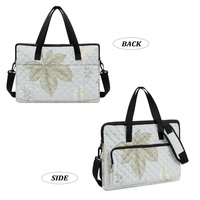 Sac pour ordinateur portable matelassé personnalisé avec imprimé tropical Monstera Hawaïen, style Art Déco floral, pour le shopping, les voyages et le transport quotidien