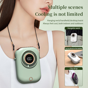 Mini ventilateur de cou portable avec cinq modes de vitesse alimenté par batterie et portable sans girouette pour les déplacements quotidiens en plein air et le bureau - Product Image 6