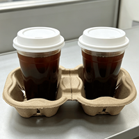 Supports à boissons jetables en papier, empilables, pour emporter, porte-gobelets à café durables pour les services de livraison de nourriture