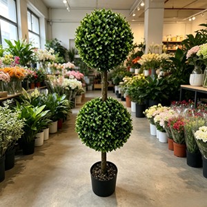 Modern Neat Stylized Dual Sphere Foliage Ring with waterproof woven <b>edge</b> for <b>garden</b> corridor plaza indoor outdoor - Product Image 3