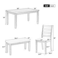Mobilier de salle à manger en bois massif Offre Spéciale moderne et luxueux ensemble de 4 chaises rembourrées et un banc