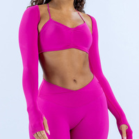 Haut de yoga sans couture personnalisé CIYING, manches longues, coupe courte, avec trous pour les pouces, boléro de sport, vêtements de sport pour femmes