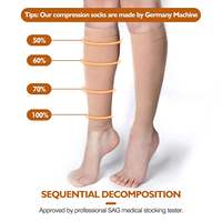 Chaussettes de compression montantes sans couture, respirantes et unies, qualité OEM usine, personnalisées pour infirmières et varices, 15-20 mmHg, 23-32 mmHg