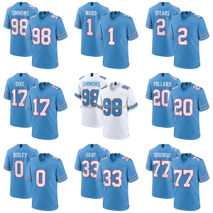 Vente en gros de maillots de football américain brodés Tampa <span class=keywords><strong>Bay</strong></span> Buccaneers # 1 Cameron Ward # 98 Jeffery Simmons # Uniforme de football 17 Dike - Product Image 1