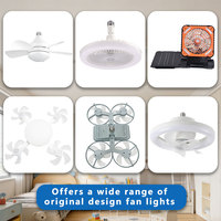 Ventilateur de plafond LED moderne à télécommande, 3 vitesses réglables, avec 4 pales, éclairage LED, modèle Agi32
