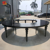 Table de réception ronde en verre blanc, best-seller, grande table de banquet en forme de S, pour les événements hôteliers