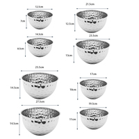 Bol à emboîter en acier inoxydable martelé et poli, vaisselle de cuisine moderne de luxe, écologique, pour la maison, le restaurant, le bar