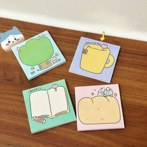 Cute Green Hand-Drawn Healing Notes Self-Adhesive Memo <b>Pad</b> for School & Office Learning Back-to-School Essentials Made Paper - Product Image 3