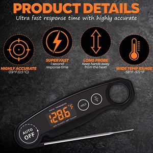 Waterproof BBQ <b>Thermometer</b> for Grilling Digital Meat <b>Thermometer</b> Food Cooking <b>Thermometer</b> - Product Image 5
