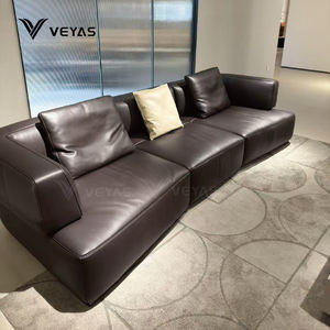 Canapé inclinable fonctionnel moderne à trois places, haut de gamme, avec télécommande, en cuir, avec assise profonde, soutien relaxant - Product Image 3