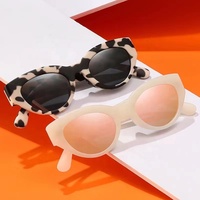 Lunettes De soleil Vintage œil De chat pour femmes, rétro Sexy, petites lunettes De soleil ovales De marque, lunettes léopard pour femmes Oculos De Sol