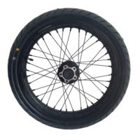 مجموعة عجلات سوبرموتو مع إطارات 70/90-17 و90/80-17، طقم جنوط بليك لدراجة لايت بي الكهربائية للطرق الوعرة