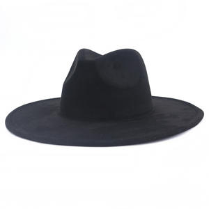 New Color Suede Wide-Brimmed Heart-Shaped Fedora <strong>Hat</strong> 10cm Brim Wool Cowboy <strong>Hat</strong> Character Style for Casual Scene - Product Image 6