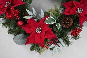 Couronne de Noël artificielle pour animaux de compagnie ronde personnalisée en gros Couronne de fleurs artificielles de 30 pouces pour la fête - Product Image 4