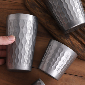 DF Wholesale - Taza de Café Moderna de Doble Pared de Acero Inoxidable 304 de 550 ml, Acabado Plateado y Dorado, para Regalos Empresariales - Product Image 2