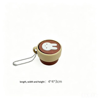 Porte-clés en forme de mini tasse à café imprimée en 3D, jouet anti-stress, mignon, en plastique, pour accessoires décoratifs et de bureau