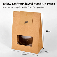 Sachet Doypack en papier kraft avec fenêtre transparente pour emballage de bonbons nougat croustillants et snacks, logo personnalisé