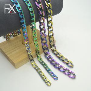 Cadena de aleación de aluminio y hierro y zinc de alta calidad, cadena de cara plana, llave de metal para monedero, cadena plana decorativa NK, correa de hombro, bolso de mano - Product Image 1