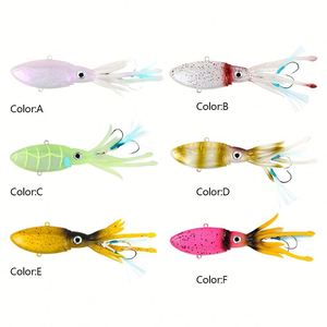 Señuelos <span class=keywords><strong>de</strong></span> pesca UV Glow 90g-250g <span class=keywords><strong>pulpo</strong></span> suave Calamar Wobbler cebo mar Vibra señuelo para lago pesca calamar Jigs - Product Image 3