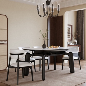 Folding Dining <strong>Table</strong> Set, Wooden <strong>Extendable</strong> Dining <strong>Table</strong> with 4 Chairs, <strong>Drop</strong> <strong>Leaf</strong> <strong>Table</strong> for Kitchen Dining Room Restaurant - Product Image 1