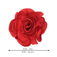 Vente en gros de 8cm tissu satiné mat fleurs frisées chapeaux accessoires de cheveux pour la décoration de robe de valise