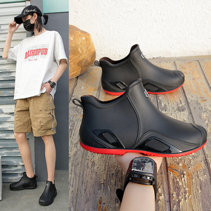 <span class=keywords><strong>GUZU</strong></span> Herren Neue Modische Langlebige Kurze PVC-Obermaterial Wasserschuhe Kostenloser Versand Outdoor Wasserdichte Rutschfeste Mesh-Regenstiefel - Product Image 4