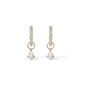 ต่างหูเพชรแท้ทรงหยดน้ำสำหรับงานแต่งงาน ทองคำแท้ 18K ประดับเพชรเพาะเลี้ยง ดีไซน์หรูหรา สวยงาม เหมาะเป็นของขวัญสำหรับเจ้าสาว - Product Image 1