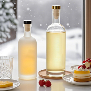 Bouteille en verre mat de luxe Ru Star 375ml/500ml/750ml avec bouchon en liège pour l'emballage de <span class=keywords><strong>whisky</strong></span>, brandy, <span class=keywords><strong>liqueur</strong></span> et vin, personnalisable - Product Image 1
