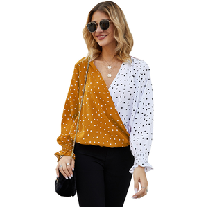 Camicia da <span class=keywords><strong>donna</strong></span> Casual da <span class=keywords><strong>donna</strong></span> in poliestere 100% con maniche arrotolate - Product Image 6