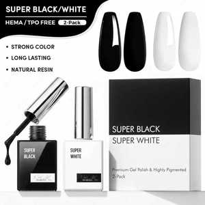 ชุดเจลทาเล็บสีดำขาวเข้มข้น 2 แพ็ค รุ่นล่าสุดจาก JTING บรรจุกล่อง ปราศจากสาร TPO/HEMA  ยูวีเจลทาเล็บ  OEM ผู้ผลิตยอดนิยม รับผลิตแบรนด์ส่วนตัว - Product Image 1