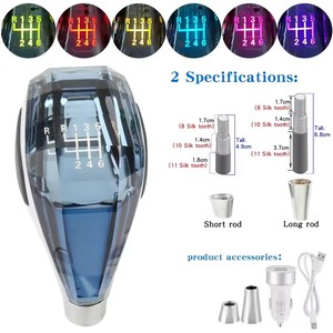 Pommeau de levier de vitesse illuminé par lumière LED ultra activée par le toucher convient à la plupart des voitures sans manette de vitesse à bouton - Product Image 6