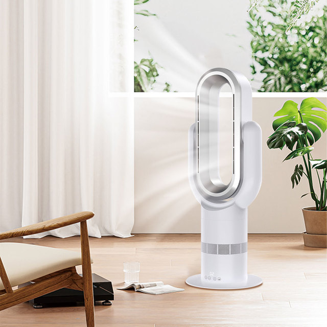 Smart Fan Indoor Outdoor Cooling and Heating 2 in 1 10 Gears Timer Remote Control Touch Screen Dehumidifier Heater Bladeless Fan