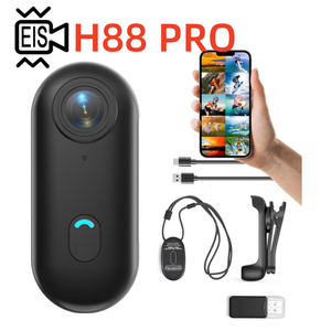 Caméra d'action compacte EIS Waterptoor Thumb Pocket 4K avec Wi-Fi, diffusion en direct, <span class=keywords><strong>mini</strong></span> caméra corporelle noire, caméra portable avec batterie, caméra de surveillance - Product Image 3