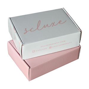 Customized Logo Pink Packaging Folding Corrugated Box Clothing Shipping Boxes Mailer Boxes With Logo