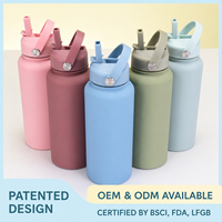Gourde isotherme en acier inoxydable à double paroi, grande ouverture, avec couvercle à poignée anti-fuite, 32/40 oz, vente en gros, haute qualité