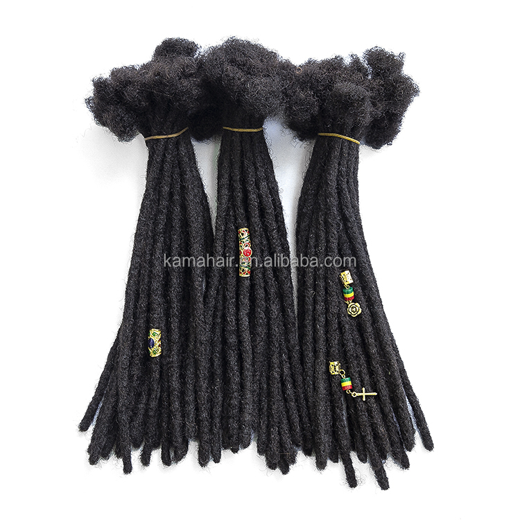 KAMA Wholesaft Human Hair Soft Dreadlock Extensions Deadlock Maintenance Dread Loc Extension for Black Hair