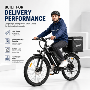 Vélo cargo électrique de 27,5 pouces, autonomie de 108 km, batterie grande capacité, vélo électrique pour coursiers professionnels et livraison de nourriture - Product Image 1