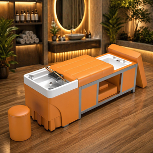 Table de massage multifonctionnelle électrique pour spa des pieds et lavage des cheveux, avec hydro-circulation, thérapie vapeur et structure en acier inoxydable - Product Image 1