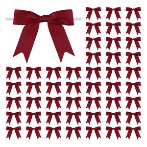 3 pouces de ruban de satin <span class=keywords><strong>rose</strong></span>, nœud torsadé, nœuds préfabriqués pour bouteille de vin, sacs de faveur pour bricolage et rubans cadeaux. - Product Image 3