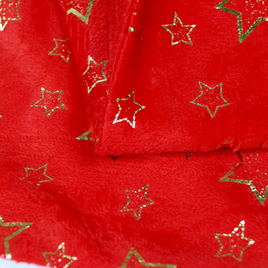 Chapeau de Père Noël en flanelle rouge douce avec impression d'étoiles dorées, extra long de 120 cm - Product Image 3