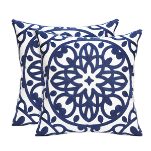 Funda de Almohada Decorativa de Algodón 100% con Bordado Geométrico para Sofá, Cabecera, Sala de Estar, Hotel, Almohada Lombar de Lujo para Uso Sedentario - Product Image 1