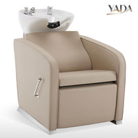 Fauteuil de lavage moderne en plastique pour spa et massage, durable, avec cuvette en céramique noire, en promotion pour salon de coiffure et spa