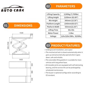 Monte-voiture hydraulique automatique certifié CE, <span class=keywords><strong>pas</strong></span> <span class=keywords><strong>cher</strong></span>, 3500 kg, CSL-3500, élévateur de <span class=keywords><strong>garage</strong></span>, ascenseur <span class=keywords><strong>automobile</strong></span> - Product Image 3