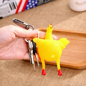 Juguete Antiestrés de Gallinas que Ponen Huevos, Divertido Llavero para Aliviar el Estrés, Juguete de Broma para Fiestas y Bromas - Product Image 5