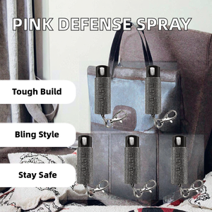 Professional Grade Diamond Spray Keychain Self Defense Women Pink Cry Carry Case Mace Rhinestone <b>Kit</b> Flashlight AAA Battery Warm - Product Image 2