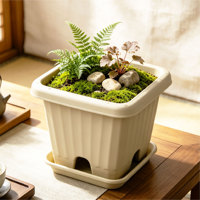 Grandes jardinières carrées en PP à arrosage automatique avec trou de drainage, capacité de 22,5 L, durables, modernes, pour la culture de légumes à la maison et en extérieur