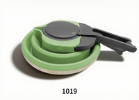 Bouteille d'eau en silicone pliable, anti-fuite, portable, avec poignée, résistante à la chaleur, sans BPA, grande capacité, réutilisable