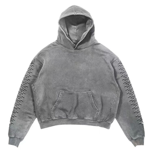 Produttori di abbigliamento con ali con teschio Hip Hop personalizzate stampate con cappuccio oversize con cappuccio con cappuccio Punk <span class=keywords><strong>Rock</strong></span> Streetwear oversize Vintage - Product Image 6