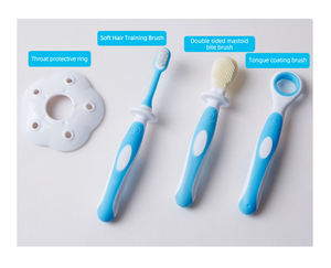 Juego <span class=keywords><strong>de</strong></span> cepillos <span class=keywords><strong>de</strong></span> dientes <span class=keywords><strong>de</strong></span> entrenamiento <span class=keywords><strong>para</strong></span> bebés OEM al por mayor, paquete <span class=keywords><strong>de</strong></span> 3 piezas, <span class=keywords><strong>kit</strong></span> <span class=keywords><strong>de</strong></span> cuidado bucal infantil sin BPA, cepillo <span class=keywords><strong>de</strong></span> dientes <span class=keywords><strong>de</strong></span> <span class=keywords><strong>limpieza</strong></span> <span class=keywords><strong>de</strong></span> lengua <span class=keywords><strong>para</strong></span> recién <span class=keywords><strong>nacido</strong></span> - Product Image 4