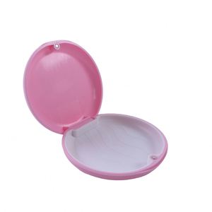 Estuche de almacenamiento Dental de alineador de Ortodoncia con cojín de silicona y estuche de retención de <span class=keywords><strong>dentadura</strong></span> redonda de espejo para uso doméstico - Product Image 5